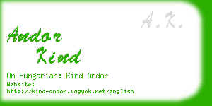 andor kind business card